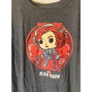 POP Tees Marvel Black Widow Womens Plus Size 2x 2XL Shirt tshirt gray